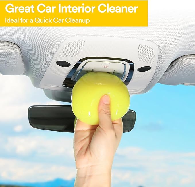 PULIDIKI Car Cleaning Gel for Car Cleaning Putty Car Putty Auto Detailing Tools Car Slime Cleaner Dust Cleaning Gel for Car Interior Cleaner Car Accessories Keyboard Cleaner Yellow (2Pack)