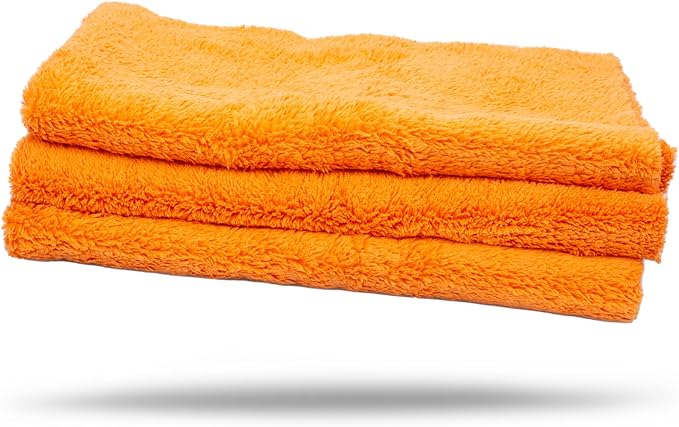 Maxshine 16" x 16" Universal 3-Pack 500GSM Orange Edgeless Microfiber Towel – Ultra-Soft & High Absorbency – Ideal for C