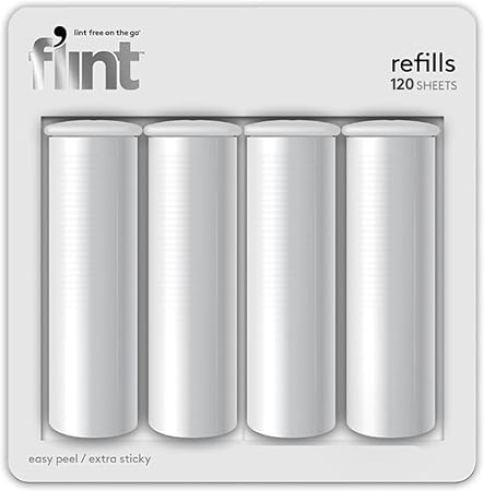 Flint Original Lint Roller Refill, Extra Sticky, Compatible with Flint Retractable Lint Roller, Lint Rollers for Pet Hai