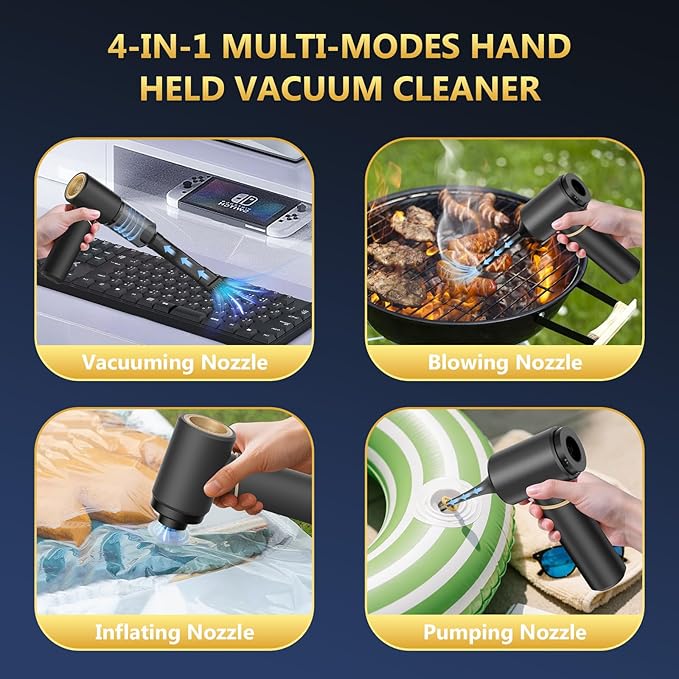 BSRCO Brushless Handheld Vacuum, 15000Pa Strong Suction Cordless Car Vacuum with 2 Modes, 0.67lbs Ultra-Lightweight Mini Portable Vacuum Cleaner & Air Duster for Home, Keyboard, Pet Hair, Travel