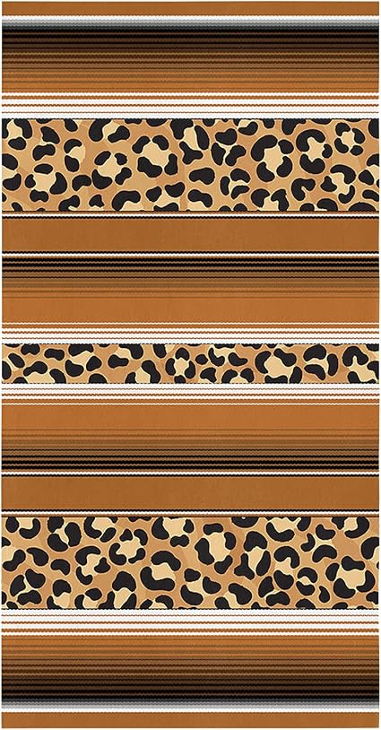 Kitchen Towels, Brown Cow Print on Red Stripes Towels, Dish Towels Kitchen Accessories, Microfiber Cleaning Cloth Kitche