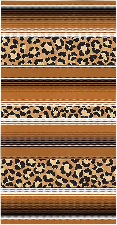 Kitchen Towels, Brown Cow Print on Red Stripes Towels, Dish Towels Kitchen Accessories, Microfiber Cleaning Cloth Kitche