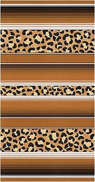 Kitchen Towels, Brown Cow Print on Red Stripes Towels, Dish Towels Kitchen Accessories, Microfiber Cleaning Cloth Kitche