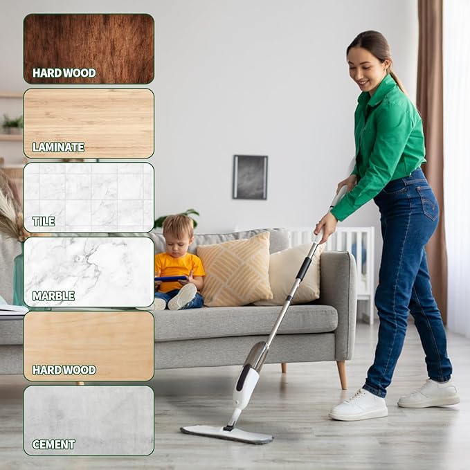 AmaVins 6 Pack Microfiber Cleaning Pads, Reusable Microfiber Mop Pads for 18 Inch Mop, Hardwood Floor Replacement Cleaning Mop Pads, Machine Washes