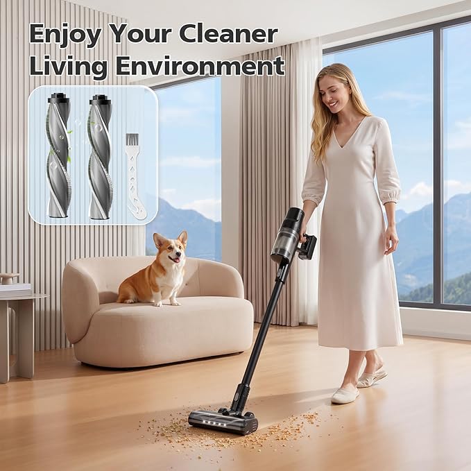 iSingo 3789X Brush Roll Replacement Compatible with Bissell Cleanview XR Pet 300W / XR 200W / Powerlifter Turbo Cordless Stick Vacuum, Model# 3797V, 3789U, 3789, 3789X, 3797, 3797W, 2 Pack, Grey