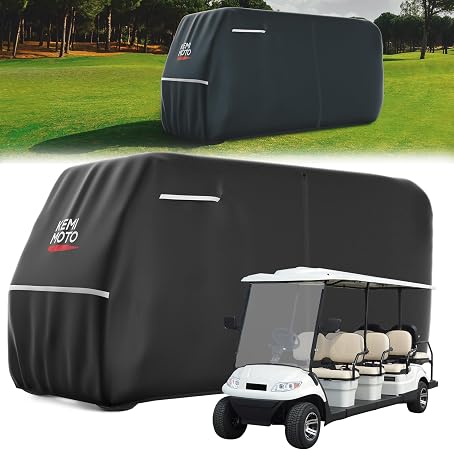 KEMIMOTO 600D Waterproof Golf Cart Cover, 8-Seater Golf Cart Rain Cover