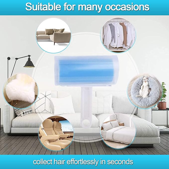 Reusable Travel Lint Roller 3 Pack, Washable Lint Roller Compact Pet Hair Remover Cleaner with Cover for Clothes, Pet Hairs, Include Large, Medium, Small Size