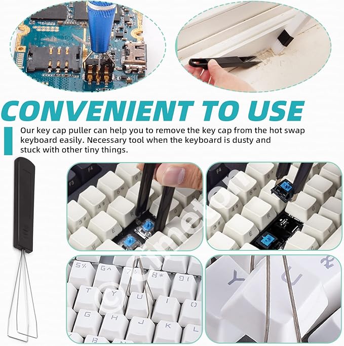 13Pcs Keyboard Lube Kit Keyboard Tools with Tweezers Keycap Puller Remover, Switch Opener, Switch Puller, 4-Claw Grabber, Grease and Lube Brush Cleaning Brush for Mechanical Keyboard