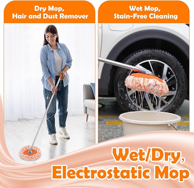 Keyloland Wall Mop, Primium 68” Wall Cleaner, High-Quality Baseboard Cleaner, Professional-Grade Baseboard Cleaner Tool with Handle, Superior Quality Dust Mop, Efficient cleaning tools