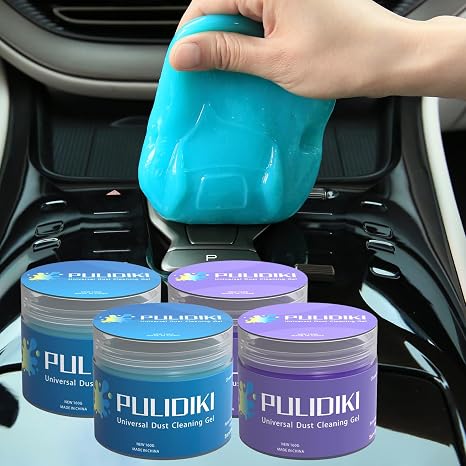 PULIDIKI Car Cleaning Gel Blue 2Pack and Car Cleaning Putty Purple 2Pack Bundle