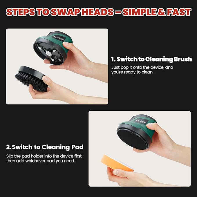 Electric Grill Brush for Outdoor Grill- 4 Replaceable Heads, 3000mAh IPX7 Waterproof BBQ Cleaning Scrubber for Kitchen & Car & Bathroom - Ideal Mother’s for Grill Lovers, Dad, Mom