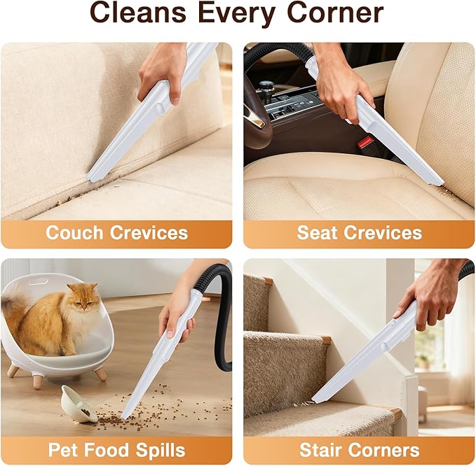 Portable Carpet & Upholstery Cleaner, 18Kpa Carpet Cleaner Machine for Deep Stain Removal, Spot Cleaner for Pet Accidents, Area Rugs, Stairs, Car Seats & Couches, Includes Tools & Self-Cleaning