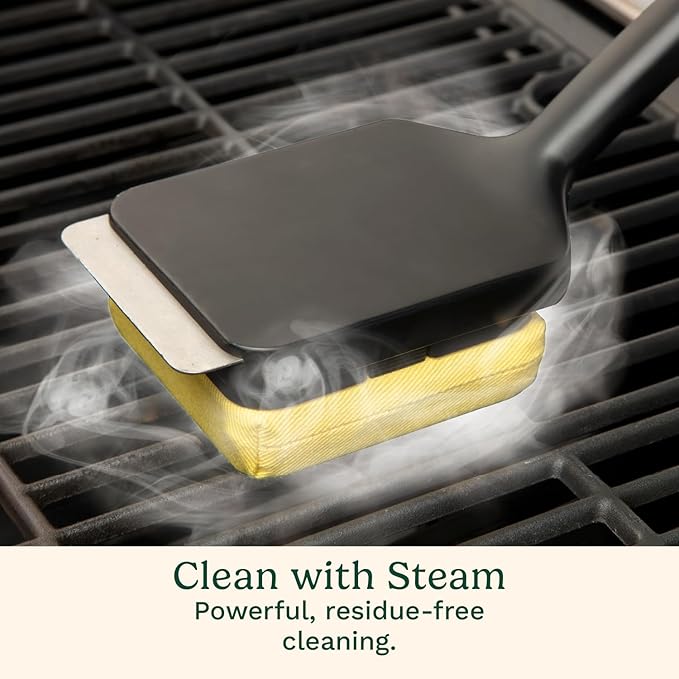 Cuisinart Grill Renew Steam Cleaner Brush, Bristle Free Cleaning Brush for All Grills, Perfect Worry-Free Grill Brush Accessories for BBQ, Clean Cast Iron Grates, Stainless Steel, Porcelain