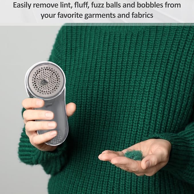 10 Pack Fabric Shaver and Lint Remover,Sweater Defuzzer with 20 Replaceable Blades,Fuzz Remover Furniture Sweater Shavers to Remove Pilling, Battery Operated, Gray