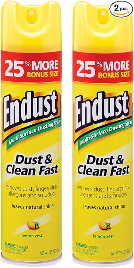 Endust Multi-Surface Dusting and Cleaning Spray, Lemon Zest, 12.5 Ounce (Pack of 2)
