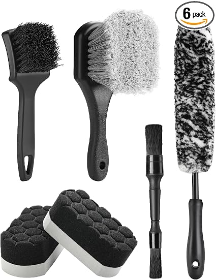 Fantasticlean 6PCS Car Wheel Brush Kit for Cleaning Tires