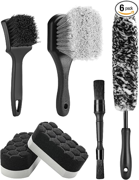 Fantasticlean 6PCS Car Wheel Brush Kit for Cleaning Tires
