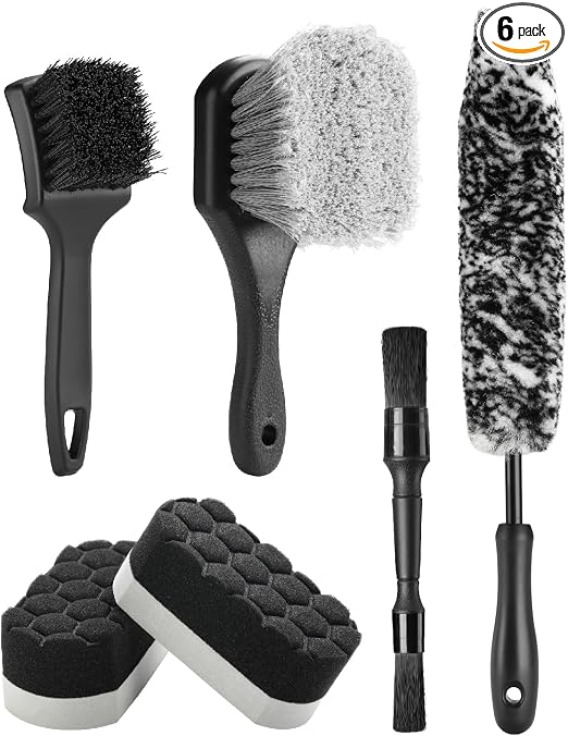 Fantasticlean 6PCS Car Wheel Brush Kit for Cleaning Tires