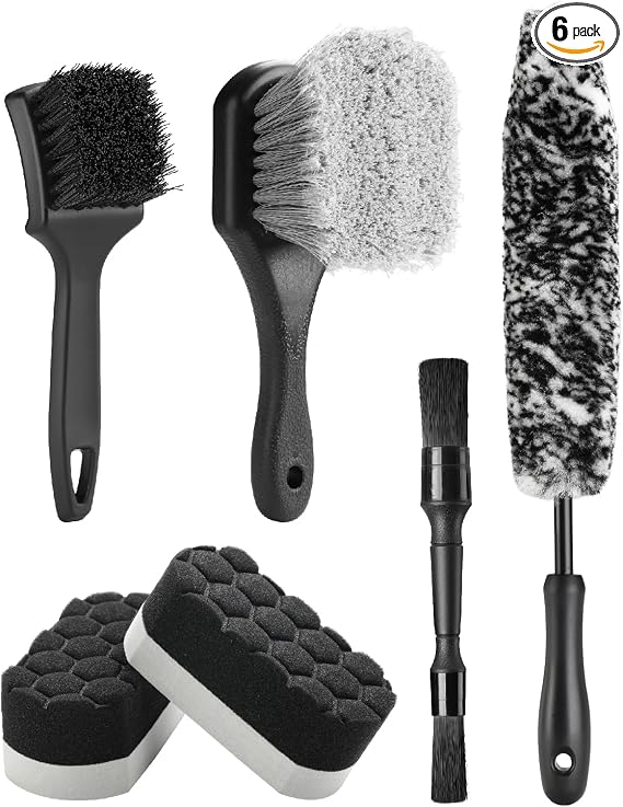 Fantasticlean 6PCS Car Wheel Brush Kit for Cleaning Tires