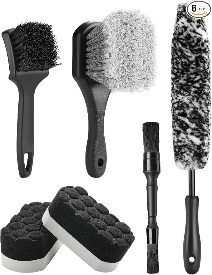 Fantasticlean 6PCS Car Wheel Brush Kit for Cleaning Tires