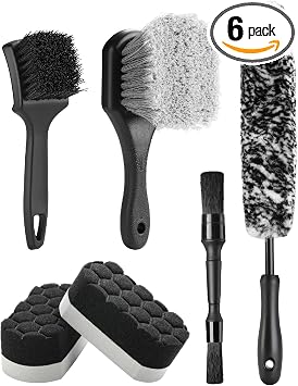 Fantasticlean 6PCS Car Wheel Brush Kit for Cleaning Tires