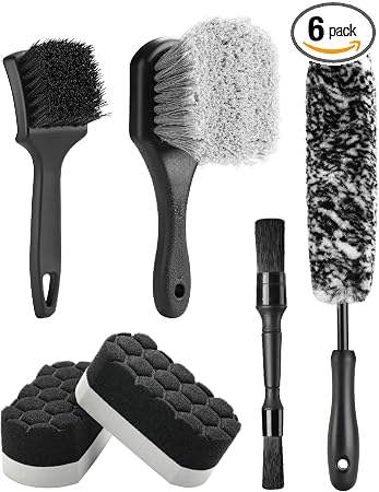 Fantasticlean 6PCS Car Wheel Brush Kit for Cleaning Tires