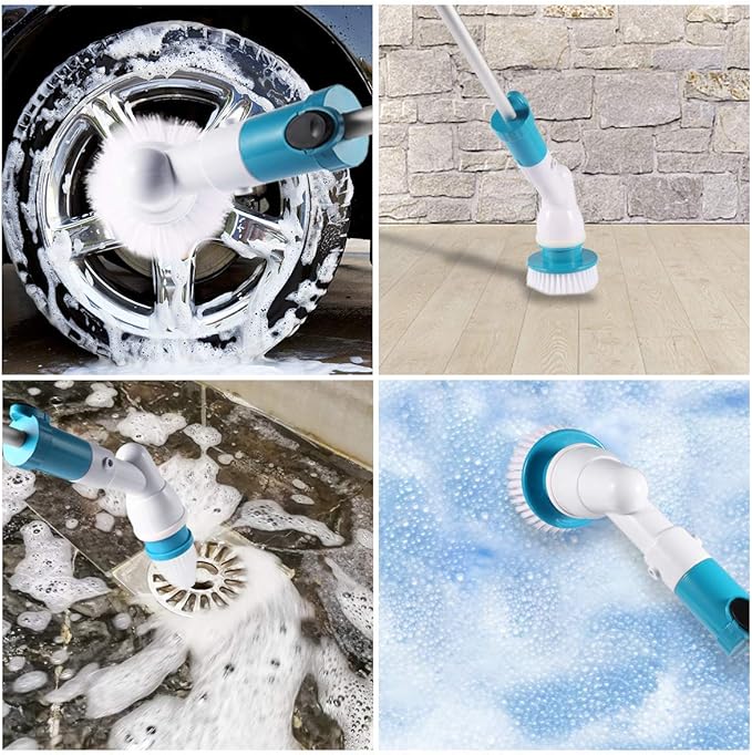 Replacement Brush Heads for Hurricane Spin Scrubber with Multi-Function Set of 3（Flat,Dome,Corner） and Adapter for Bathroom, Floor, Wall and Kitchen