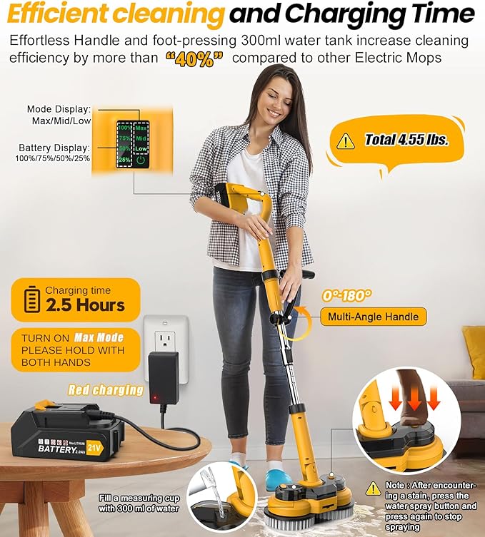Qimedo Electric Mop M1 Pads,Replacement Pad for Electric Spin Mop,Cordless Electric Mop Replacement Pad for qimedo,VMAI,eous,iDOO,OGORI,KACTOR,latumab,Bissell