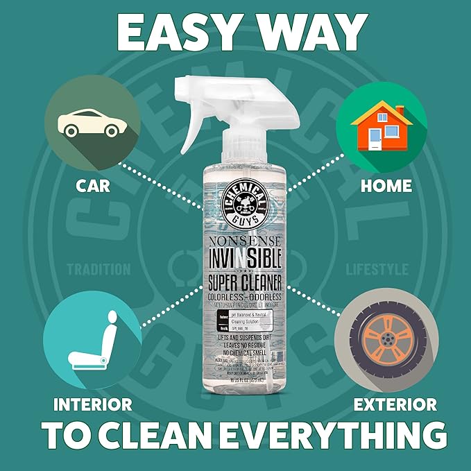 Chemical Guys Nonsense Colorless & Odorless All Surface Cleaner - Interior Cleaner, Safe for Vinyl, Rubber, Plastic, Carpet, and Upholstery, pH Balanced, Residue-Free, Unscented, 1 Gallon (128 fl oz)