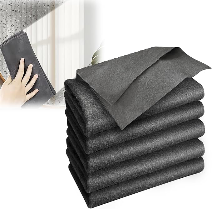Thickened Magic Cleaning Cloth, Reusable Magic Cleaning Cloths for Glass, Streak Free Microfiber Magic Cleaning Cloth Reusable Rags for Kitchen, Windows, Mirrors, Cars (5)