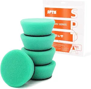 SPTA Green T120 Heavy-Cut Mini Polishing Foam Pad, 5Pcs 2inch/50mm Sponge Polishing Buffing Pads, Car Foam Detail Polish