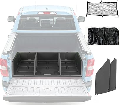 Full-Size Pickup Truck Cargo Box Organizer, Tail Box Storage Box Compatible with Truck Bed, Divider Truck Organizer with