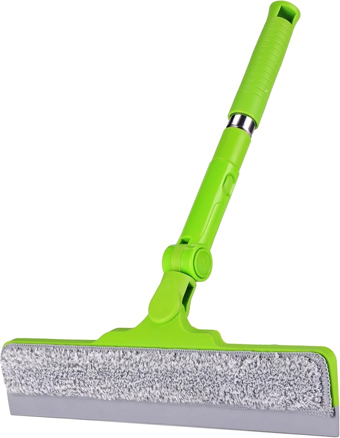 Homilifibra All-Purpose Shower Squeegee for Glass Doors, Bathroom Cleaner Tool for Household Home Window Mirror, Cleaning Tile Wall,Car,Windshield Squeegee with 12" Blade and 15" Long Handle
