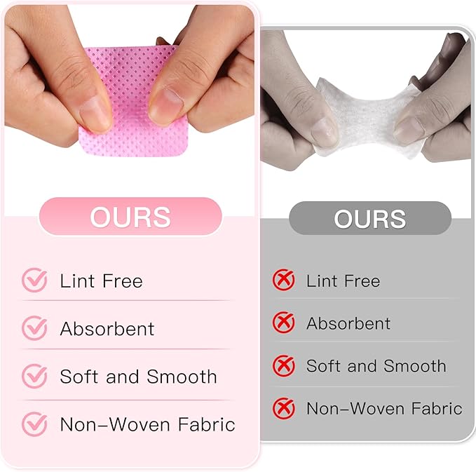 400pcs Nail Cotton Pads, 1 Pull-Off Pump-Style Bottle Suitable for Nail Care Wipes, Nail Cleaning Pads, Mascara Extension Glue Cleaning Wipes, and Nail Care Product Sets (Pink + White)