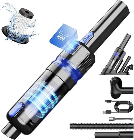 Handheld Vacuum Cordless Rechargeable 2-Speed Modes| 3-in-1 Portable Cordless Vacuum Cleaner with Charging Dock, for Car