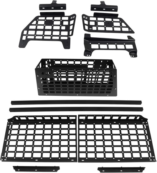 ITrims Modular Storage Panel Cargo Rack for Toyota FJ Cruiser 2007-2023 Accessories Interior Luggage Carrier Storage Trunk Organizer Shelf Hanging Boards Kit Black(Cargo Basket+Storage Frame)