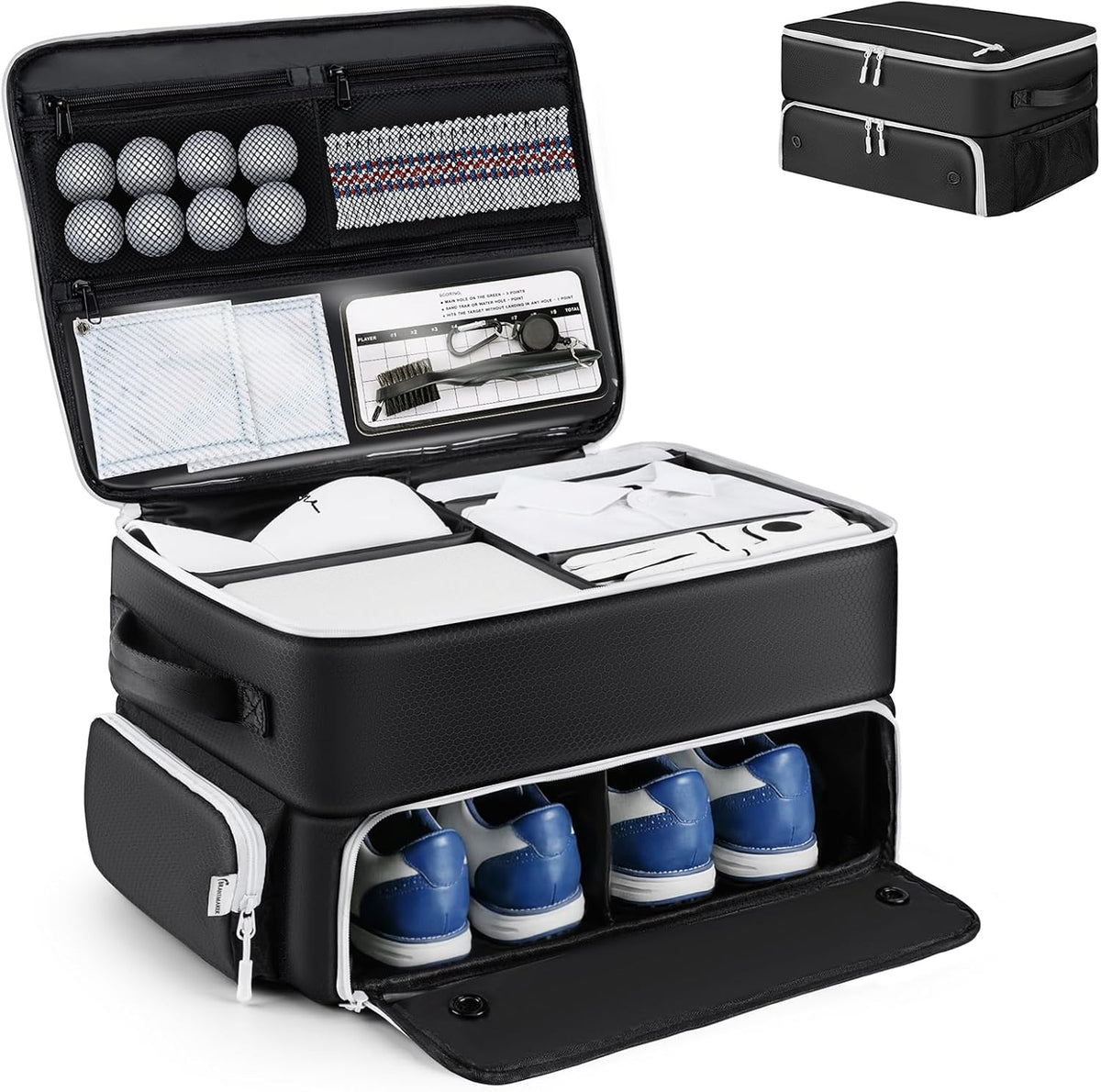 Golf Trunk Organizer, Golf Accessories for Men/Women to Storage Stuff and Gear, Cool Gifts for Golfers, Dad, Him/Her, Birthday or Father’s Day