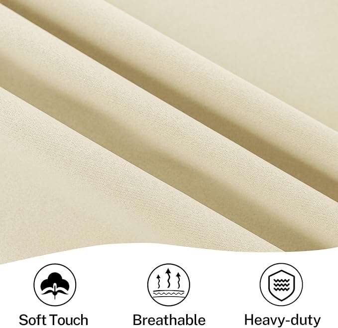 Vatge French Door Curtains - Front Door Curtain Panel with Tieback for Glass Window, Door Window Curtains for Doorways, 1 Panel, W54 x L72, Light Beige