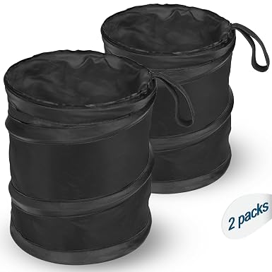 Car Trash Can, 2 Packs Mini Collapsible Pop-up Compact Garbage Can