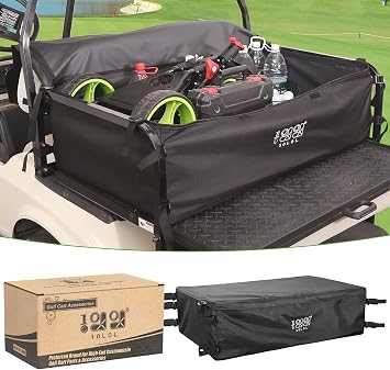 10L0L 4-Passenger Golf Cart Storage Bag, 800D PVC Dustproof Rear Bench Bag for Yamaha, EZGO, Club Car, No Drilling Requi