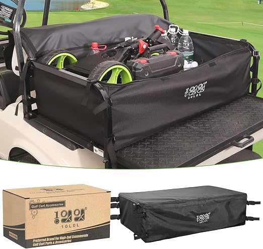 10L0L 4-Passenger Golf Cart Storage Bag, 800D PVC Dustproof Rear Bench Bag for Yamaha, EZGO, Club Car, No Drilling Requi