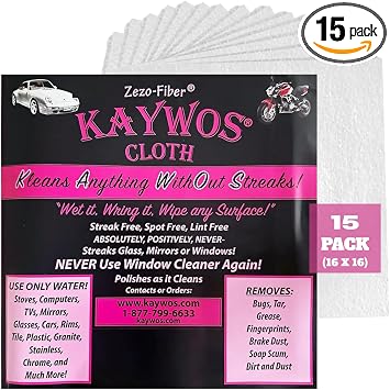 Cloth Premium Microfiber Cleaning Cloths (15-Pack) - Streak-Free Highly Absorbent Towels for Cars, Kitchen, Glass, and A