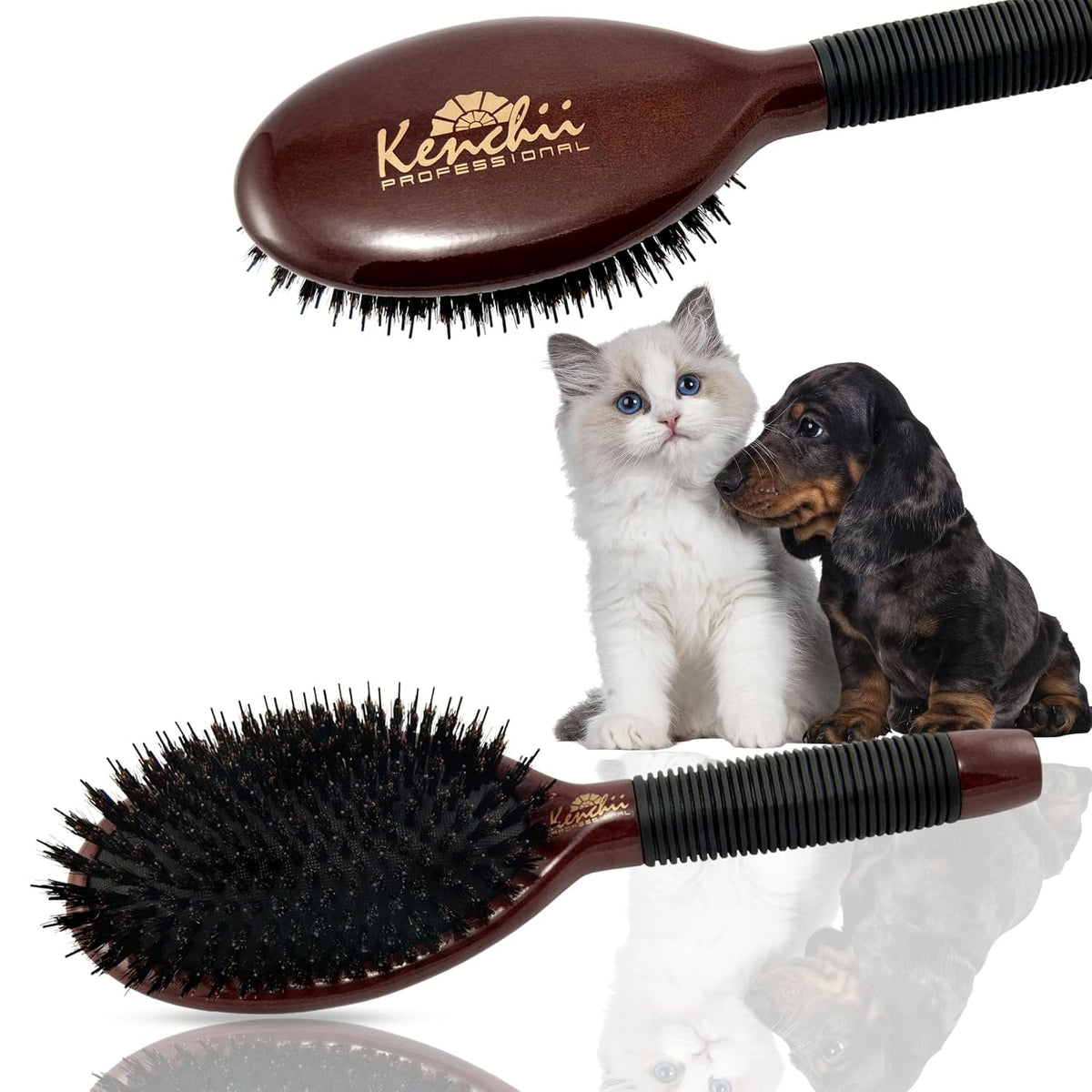 Dog & Cat Grooming Brush, Large, Non-Slip Grip