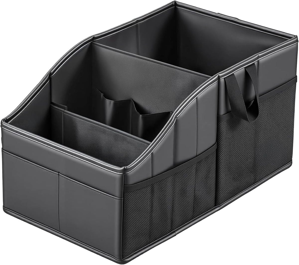 Sturdy Leather Car Storage Support Up to 33 LB of Weight, Black