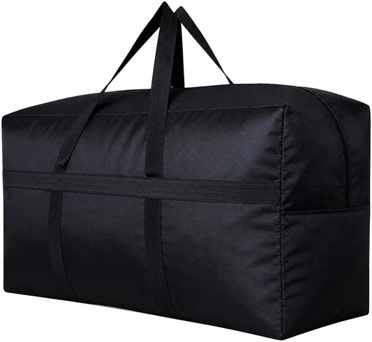 YiKitHom Extra Large Storage Duffle Bag for Travel, Black Oversized Giant Big Traveling Duffle Bag