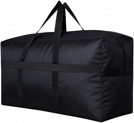YiKitHom Extra Large Storage Duffle Bag for Travel, Black Oversized Giant Big Traveling Duffle Bag