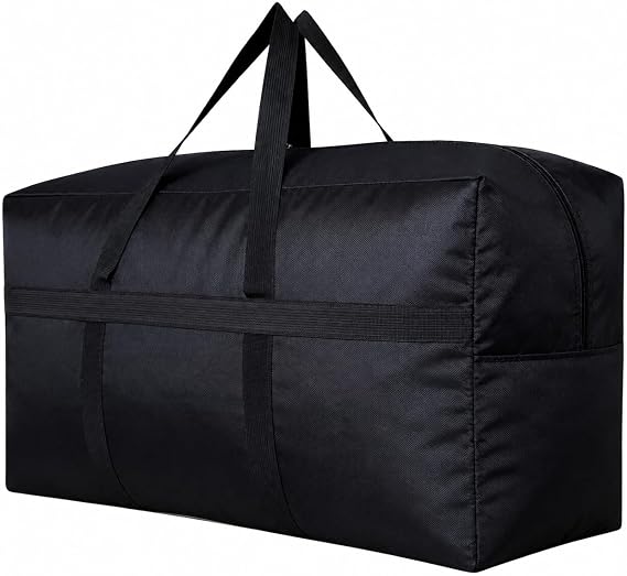 YiKitHom Extra Large Storage Duffle Bag for Travel, Black Oversized Giant Big Traveling Duffle Bag