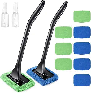 Frienda 2 Set Windshield Cleaner Tool Inside Car Windshield Cleaning Wand Auto Window Cleaner with Detachable Handle, 8 