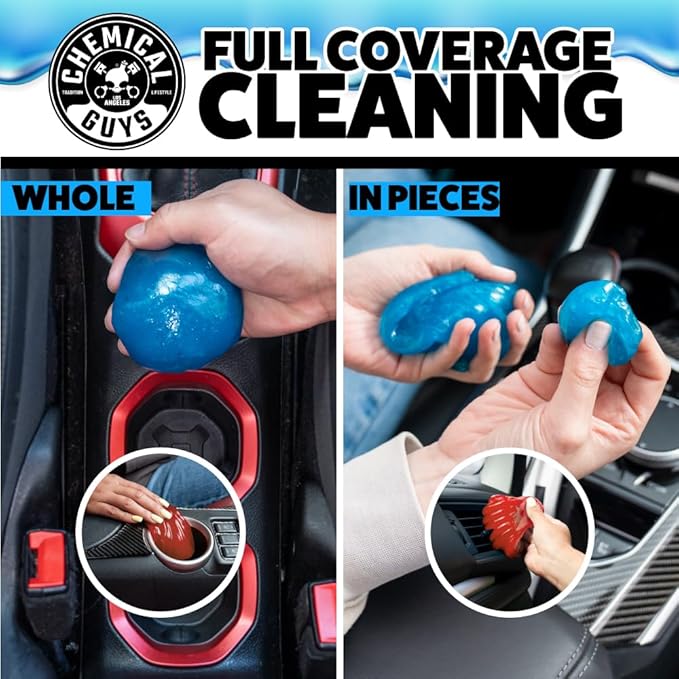 Chemical Guys Sticky Icky Car Cleaning Gel, Green Apple & Sweet Strawberry Scent - Detailing Kit, Car Dust Crevice Cleaner, Slime Auto Air Vent, Cleaning Putty For Keyboard Cleaner (2 Pack) - CJK1002