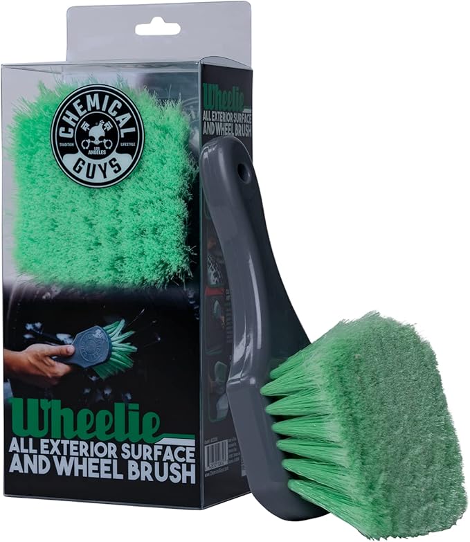 Chemical Guys ACCG08 Wheelie All Exterior Surface and Wheel Brush (Safe for Cars, Trucks, SUVs, RVs, Motorcycles, & More) Green (Pack of 12)
